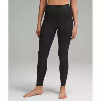 Lululemon Align High Rise Ribbed Pant 28 Shine Black 0/28