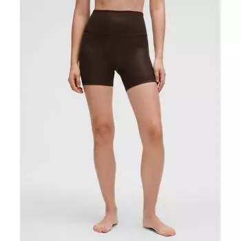Lululemon Align High Rise Ribbed Short 6 Shine Radiate Foil Print Espresso 4