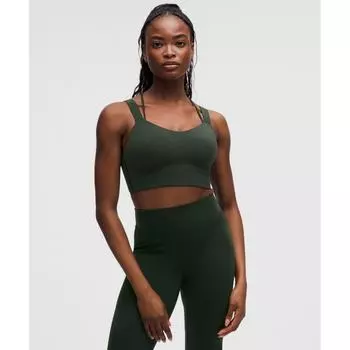 Lululemon Бюстгальтер Like A Cloud Longline Bra с легкой поддержкой D, чашка DD, зеленый цвет 8
