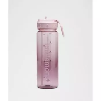 Lululemon Бутылка Back To Life прозрачная, 24 унции, соломенная крышка, розовая органза, лавандовый оттенок, розовый дымчатый оттенок ONE SIZE