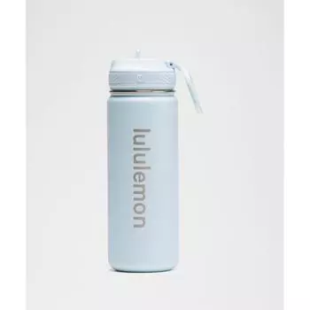 Lululemon Бутылка Back To Life Sport 18 унций с соломенной крышкой, пудрово-голубая ONE SIZE
