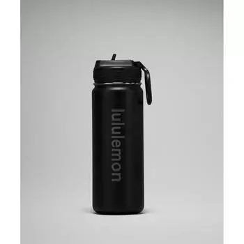 Lululemon Бутылка Back To Life Sport 18 унций с соломенной крышкой, черная ONE SIZE