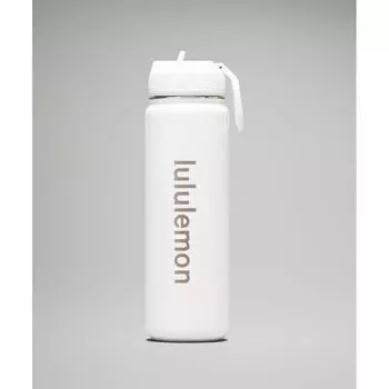 Lululemon Бутылка Back To Life Sport 24 унции с соломенной крышкой, белая ONE SIZE
