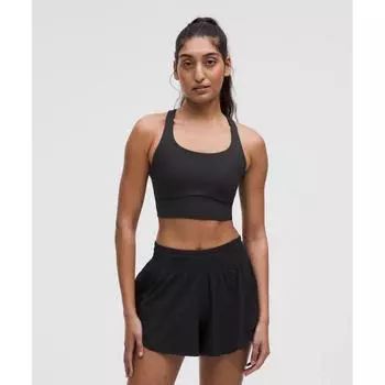 Lululemon Energy Longline Bra MeDium Support B D Cups Evolve Black XXS