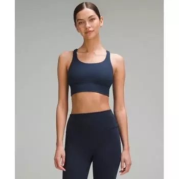 Lululemon Energy Longline Bra MeDium Support B D Cups True Navy 8