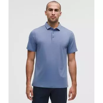 Lululemon Evolution Short Sleeve Polo Shirt Washed Denim XXXL
