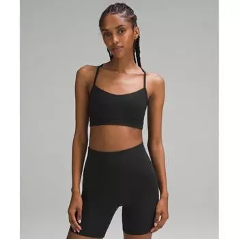 Lululemon Flow Y BrA Nulu Light Support A C Cups blACk 8