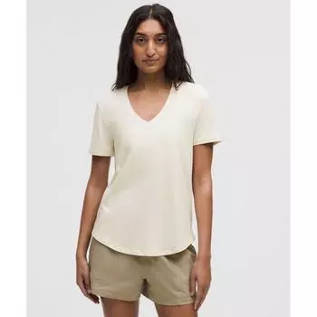 Lululemon Футболка Love с V-образным вырезом цвета слоновой кости 8