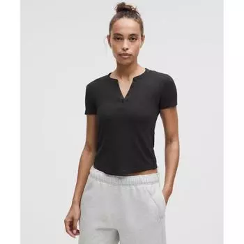 Lululemon Hold Tight короткий рукав хенли черный 8