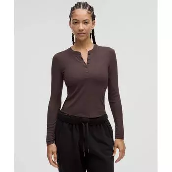 Lululemon Hold Tight Long Sleeve Henley Espresso 8
