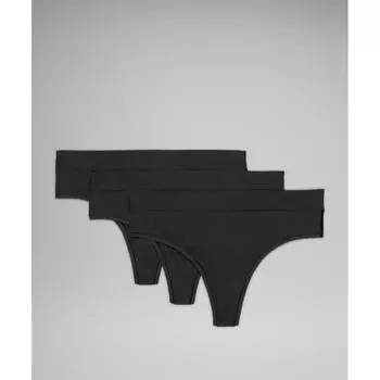 Lululemon Нижнее белье Underease High Rise Thong, 3 шт., черное L