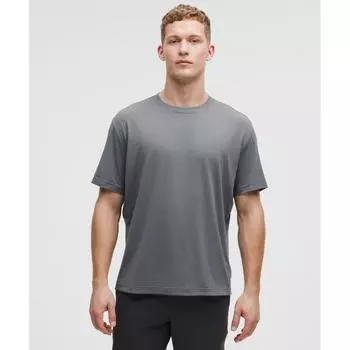 Lululemon Рубашка с коротким рукавом Easyset Training, цвет: серый, солнечный XXXL
