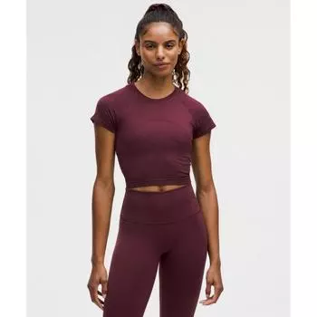 Lululemon Рубашка Swiftly Tech Cropped с коротким рукавом 2.0 Garnet Garnet 0