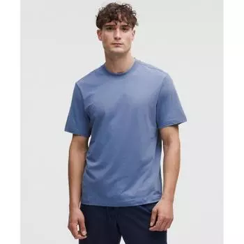 Lululemon Рубашка Zeroed In с коротким рукавом, выстиранный деним XXL
