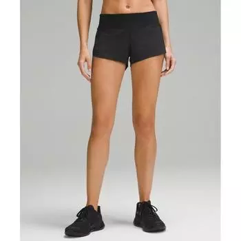 Lululemon Speed Up Low Rise Linen Short 2.5 Черный 14