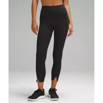 Lululemon Wunder Train High Rise Tight 25 Hem Slit Black 2