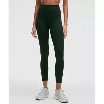 Lululemon Wunder Train High Rise Tight With Pockets 25 Rainforest Green 4/25