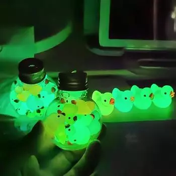 Luminous Duckling Cute Animal Ornament diy Car Ornament Bedroom Decoration Accessories Micro Landscape Ornament 100Pcs