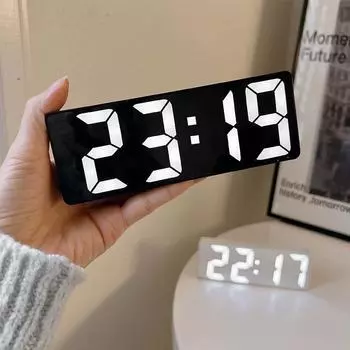 Luminous Mirror Clock Dormitory Desktop LED Electronic Clock Digital Electronic Alarm Clock Desktop Decoration Alarm Clock белый
