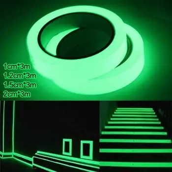 Luminous Tape Self-adhesive Fluorescent Tape Night Glow In Dark Sticker Safety Warning Emergency Logo Stickers Party Decor 1CMX3M