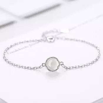 Луна, ночь, день леса, корейское издание, посеребренный браслет, цепочка с крестом для девочек, цветок, росток, ручная работа Adjustable size