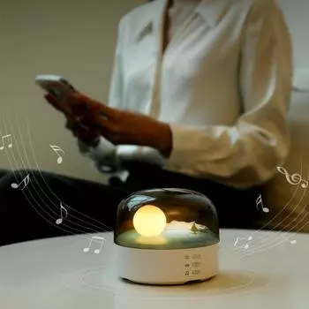 Луна светодиодный атмосферный ночник динамик Bluetooth перезаряжаемый затемняющий волна настольная лампа without bluetooth белый