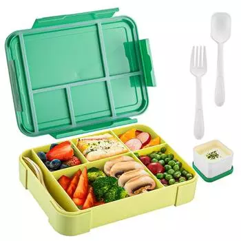 Lunch Boxes for Kids Children Student Sealed In Compartments Fruit Salad Boxes Work Microwave Heating Bento Boxes Kitchen Tool синий