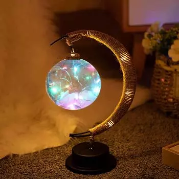 Лунный лунный светодиодный ночник с подставкой на День Благодарения, Рождество, Хэллоуин, настольная лампа, украшения, праздничный подарок