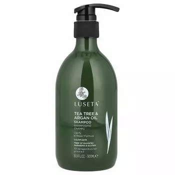 Luseta Beauty, Шампунь с маслом чайного дерева и арганы, для поврежденных и жирных волос, 16,9 жидких унций (500 мл)
