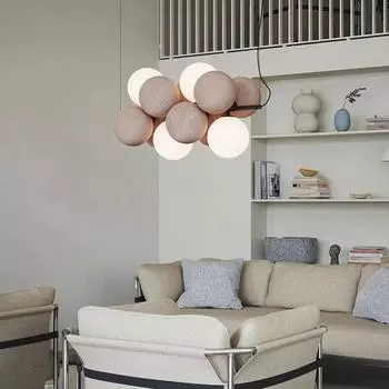 Люстра Creative Villa Apartment Lamp Nordic flannelette ball дизайнерский светильник роскошная барная люстра