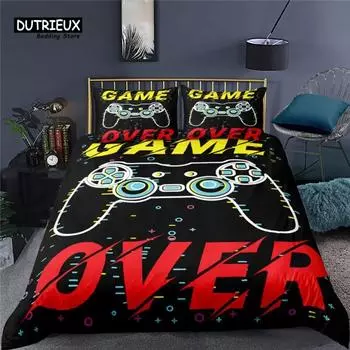 Luxury 3D Game Controller Print Home Living Duvet Cover Pillowcase Gamer Kids Bedding Set Queen and King EUUSAUUK Size EU Single 135x200cm
