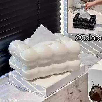 Luxury Cream Tissue Box Holder for Dining Table Tissue Box Container Living Room Decoration Kitchen Storage Light чёрный