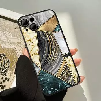 Luxury Marble Geometric Art Case for iPhone13 11 12 mini pro MAX 8 7 6 6S Plus SE 2020 X XR XS MAX mobile bags coque fundas iphone XS MAX