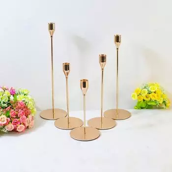 Luxury Metal Holders Set of 3 Pillar Table Centerpiece Holder for Wedding Party Home Office Decoration X3UC золотой