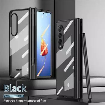 Роскошный прозрачный чехол с покрытием для Samsung Galaxy Z Fold 4 3 5G, чехол с защитой экрана S Pen, противоударный чехол для телефона, Fundas For Z Fold 3 5G