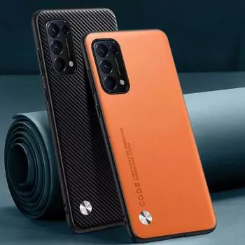 Luxury PU Leather Case For OPPO Reno 5 5G Reno5 4G Back Cover Matte Silicone Protection Phone Case For OPPO Find X3 Lite X3Lite Reno 5 4G чёрный