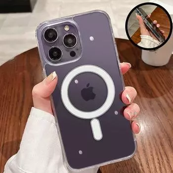 Роскошный прозрачный беспроводной магнитный чехол для iPhone 15 14 13 12 11 Pro Max 14 Plus акриловый для Magsafe противоударный чехол For iPhone 15