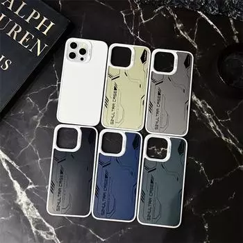 Роскошный двухцветный чехол с рисунком спортивного автомобиля для iPhone 15 Pro Max 14 Plus 13 12 11 Pro, универсальный защитный чехол от падения iPhone 15 Pro Max чёрный