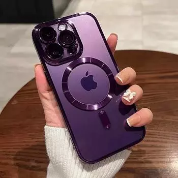 Роскошный прозрачный чехол Magsafe с беспроводной зарядкой для iPhone 15 14 13 12 11 Pro Max X XR XS 7 8 Plus SE 2020 22 Mini Soft Cover iPhone 12 Pro