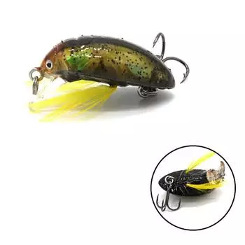 Luya Bait Жесткая приманка Beetle Xiaoqiang Bionic Fake Bait 3,5 см/4 г Приманка для насекомых Приманка для рыбы на поверхности воды