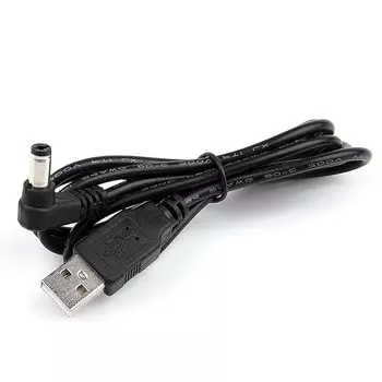 [LUYING] Кабель для зарядки Bartle USB-кабель с Г-образной вилкой, длина кабеля 1 м, вращение USB 5,5*2,1, кабель питания постоянного тока, простой и удобный Г-образный штекер (черный)