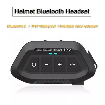 LX2 Мотоциклетная гарнитура Bluetooth 5.0 для шлема Беспроводная гарнитура для шумоподавления для езды на велосипеде Водонепроницаемая поддержка громкой связи Музыка