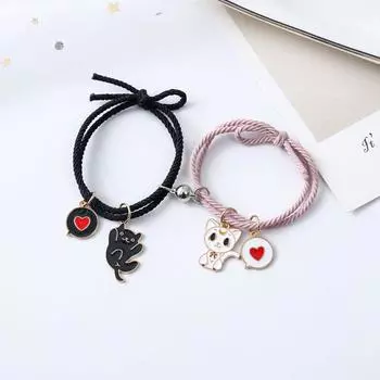 LXL 1 пара, пара кошек, веревка, магнитный браслет, повязка на голову