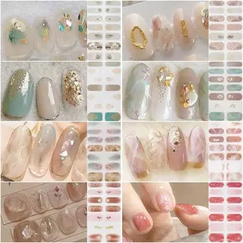 Lygoeege Nail 8 наклеек для ногтей для начинающих с 3D-наклейками, листами, руками, дизайном, оберткой, милыми, цветами, прозрачными, фольгой, продвинутыми, милыми,