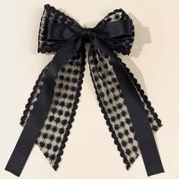 Lystrfac Fashion Mesh Lace Hair Bow For Women Girls Retro Ribbon Hairpin Top Clip Ladies Hairgrips Female Hair Accessories