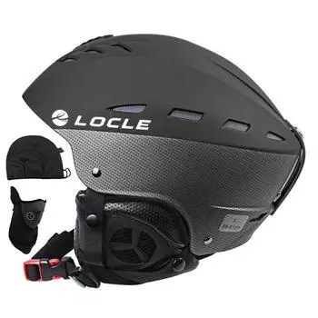 Лыжный шлем LOCLE для мужчин, спортивный лыжный шлем для спорта на открытом воздухе, для женщин и детей, сертификат CE, лыжный шлем для скейтборда, сноуборда, S/M/L/XL 52-64 см L (58-61cm)Black Crack