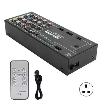 M001 MultiFunctional HDMI o Extractor Switcher with 8 Inputs to 1 HDMI Output US Plug