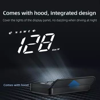 M1 Car HUD OBD2 GPS Head Up Display с 2 сигнализациями, электронным проектором на лобовое стекло, цифровым спидометром, автомобильным компасом для всех автомобилей