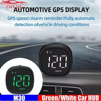 M30 Head-Up Display Car Electronics Small Digital Car GPS Speedometer Accessories For All Cars USB Charge White/Green Light зелёный