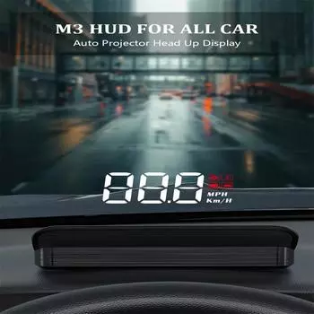 M3 HUD проектор OBD2 Head Up Display Автомобильный цифровой спидометр на лобовом стекле Скорость Температура воды Вольтметр Автоматический спидометр 8.6x3.7x1.6cm чёрный